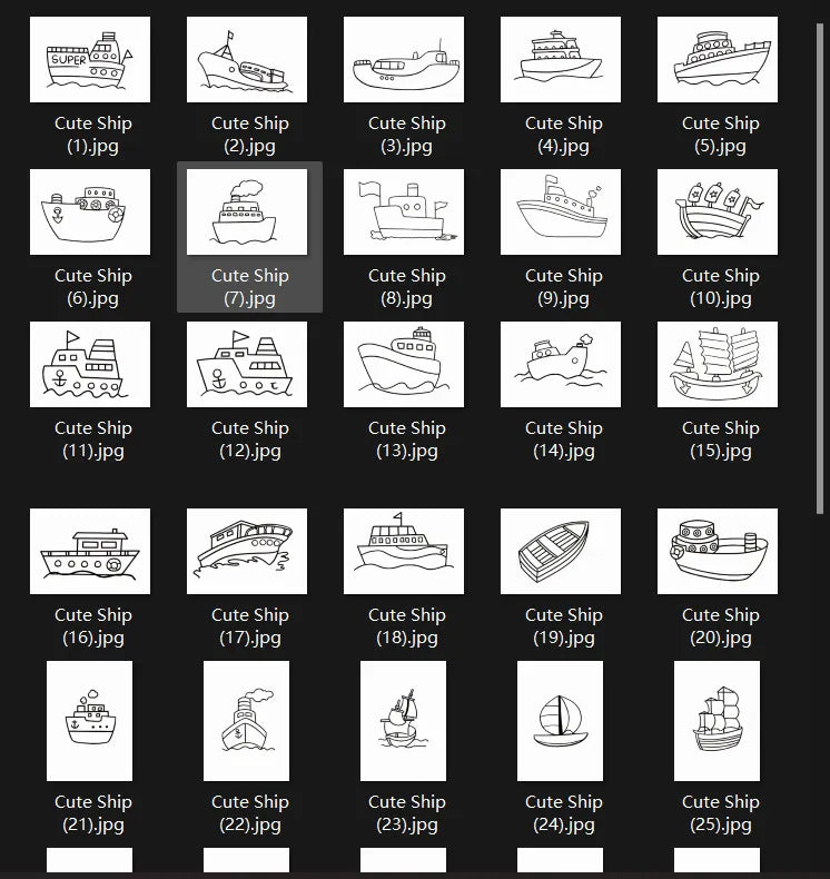 Digital Download – Boat & Ship Line Art for Coloring & Tracing
