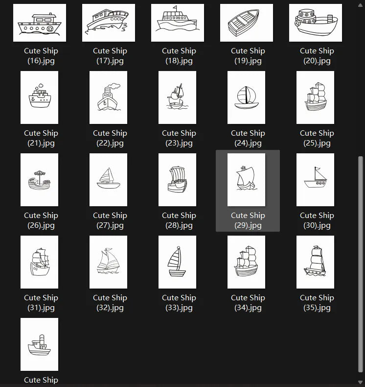 Digital Download – Boat & Ship Line Art for Coloring & Tracing