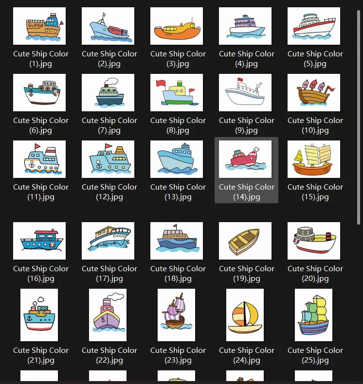 Digital Download – Boat & Ship Line Art for Coloring & Tracing
