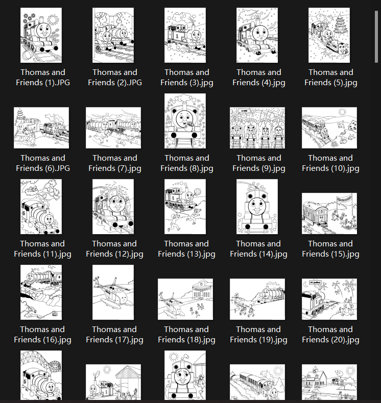 Printable Coloring Pages – Cute Thomas (169 Sheets)