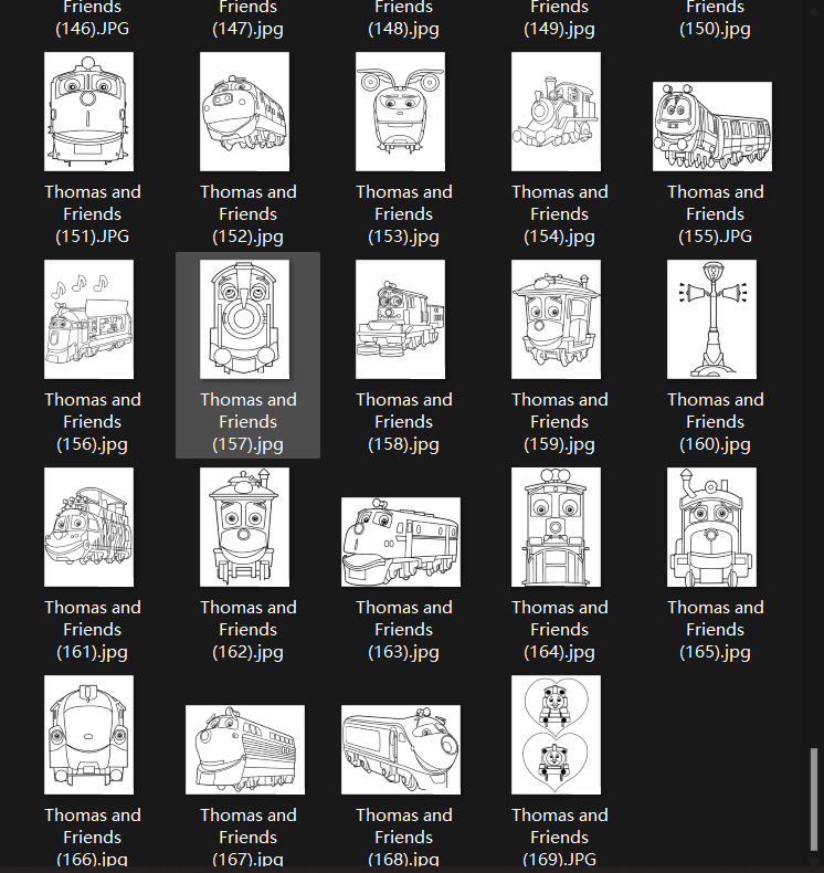 Printable Coloring Pages – Cute Thomas (169 Sheets)
