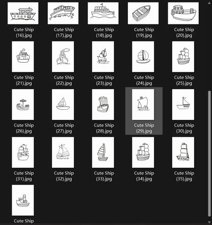 Digital Download – Boat & Ship Line Art for Coloring & Tracing