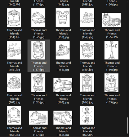 Printable Coloring Pages – Cute Thomas (169 Sheets)